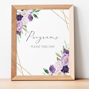 Funeral Program Sign, Printable Floral Memorial Program Sign, Memorial Service Sign, Funeral Decor, Celebration of life, Memorial Program