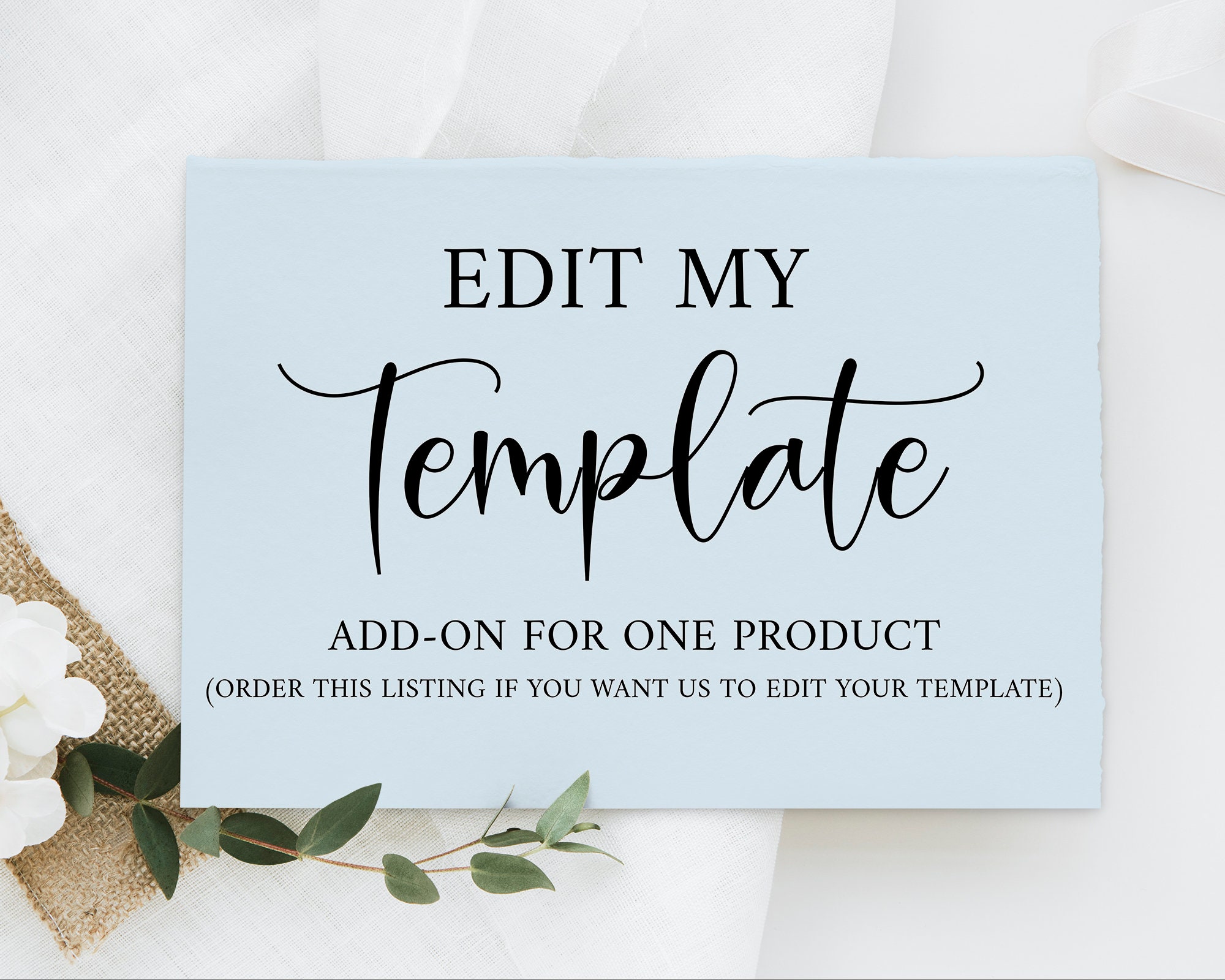 Customization Add On, Edit My Template for Me, We Personalize for You ...