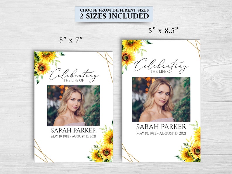 Celebration Of Life Funeral Program Sunflower Funeral Program Etsy celebration-of-life-funeral-program-sunflower-funeral-program-etsy