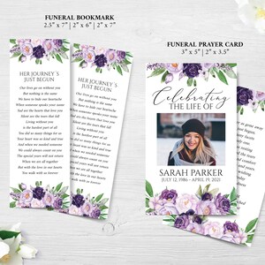 Editable Funeral Bundle, Memorial Package, Celebration of Life Package, In Loving Memory Suite, Funeral Templates Bundle, Purple Funeral Set image 3
