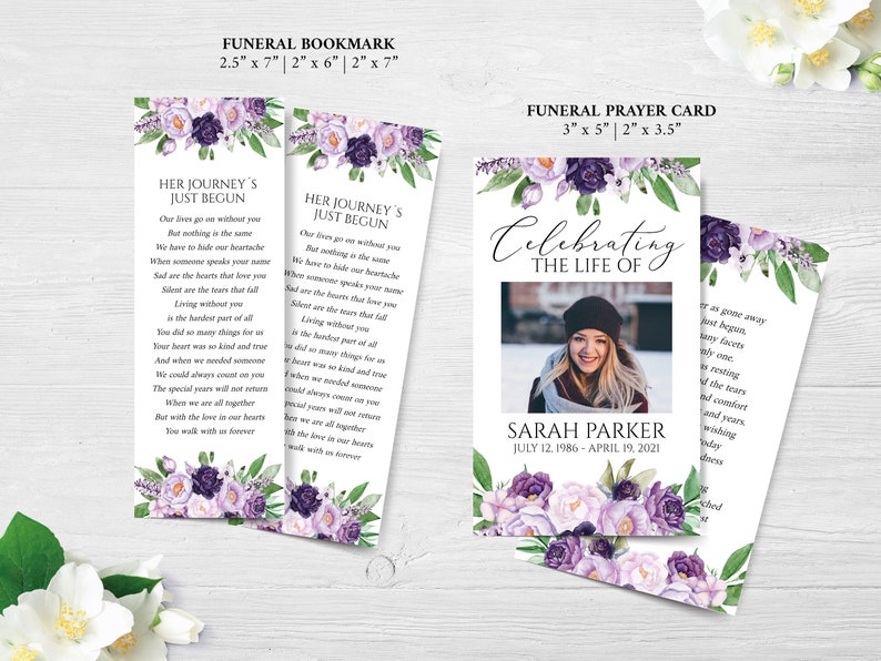 Editable Funeral Bundle, Memorial Package, Celebration of Life Package, In Loving Memory Suite, Funeral Templates Bundle, Purple Funeral Set image 3