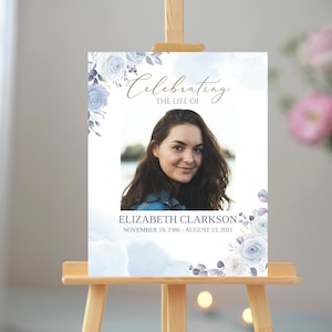 Celebration Of Life Welcome Sign, Funeral Welcome Sign, In Loving Memory Welcome Sign, Obituary Memorial Sign, Editable Funeral Welcome Sign