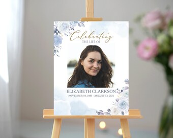 Celebration Of Life Welcome Sign, Funeral Welcome Sign, In Loving Memory Welcome Sign, Obituary Memorial Sign, Editable Funeral Welcome Sign
