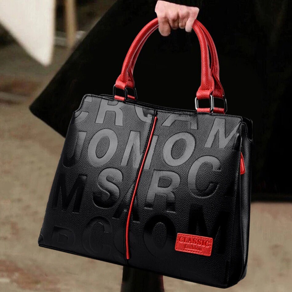 Temperament Women's Black Tote Handbags 2022 New Autumn Winter Ladies  Fashion Pu Crossbody Bolsos Large Capacity Satchels Bag