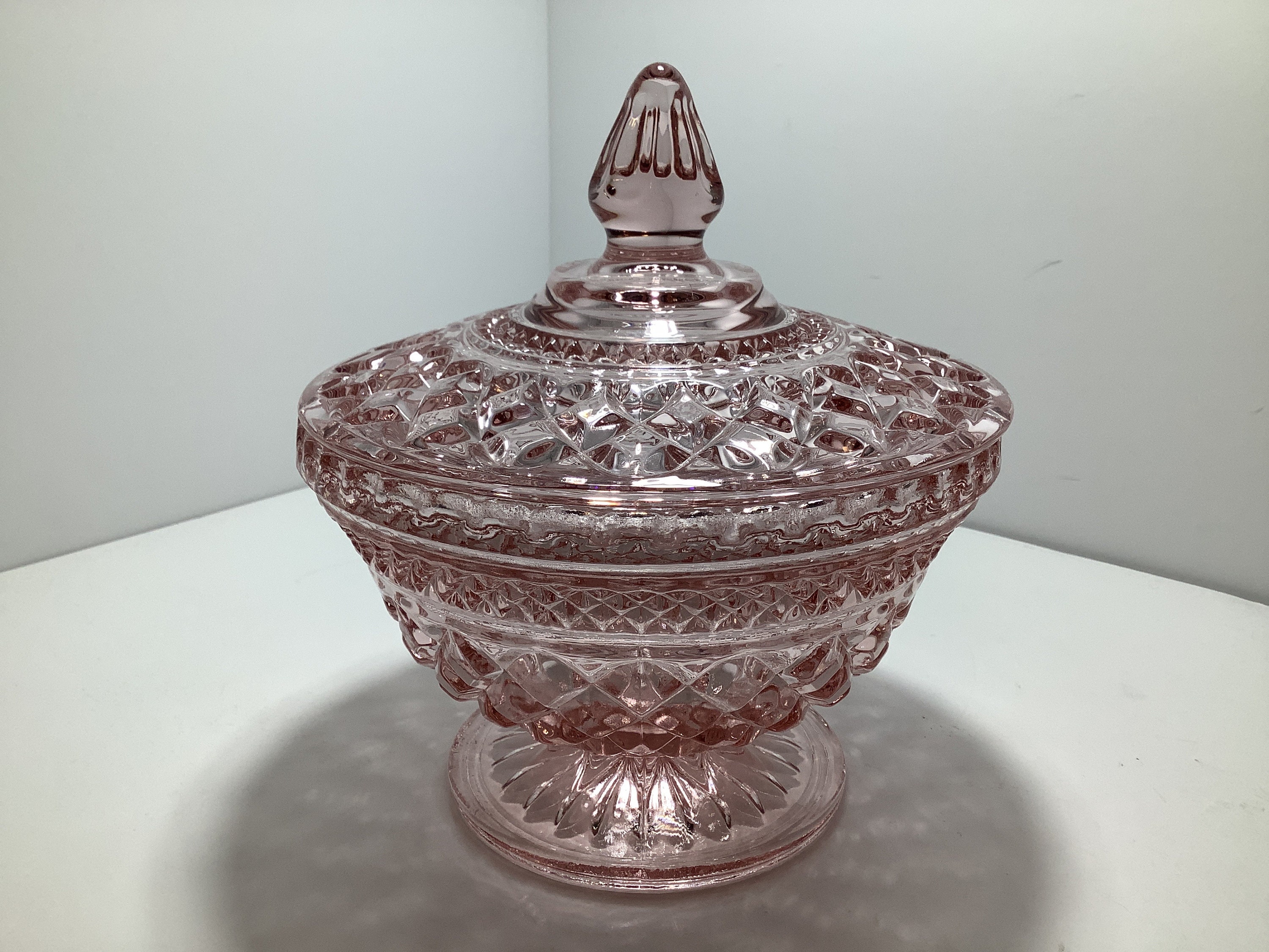 Anchor Hocking Pink Wexford Candy Dish Etsy