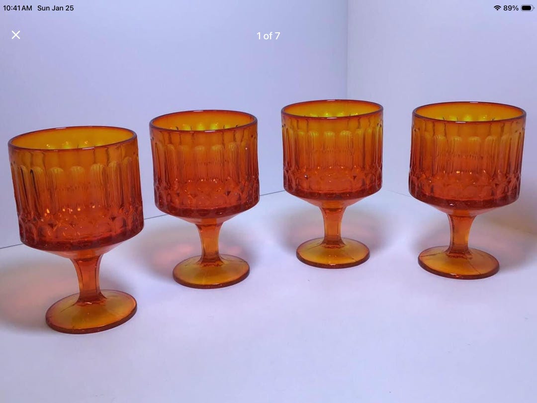 Fenton Progressive Set Fenton Amberina Set of Four Goblets - Etsy