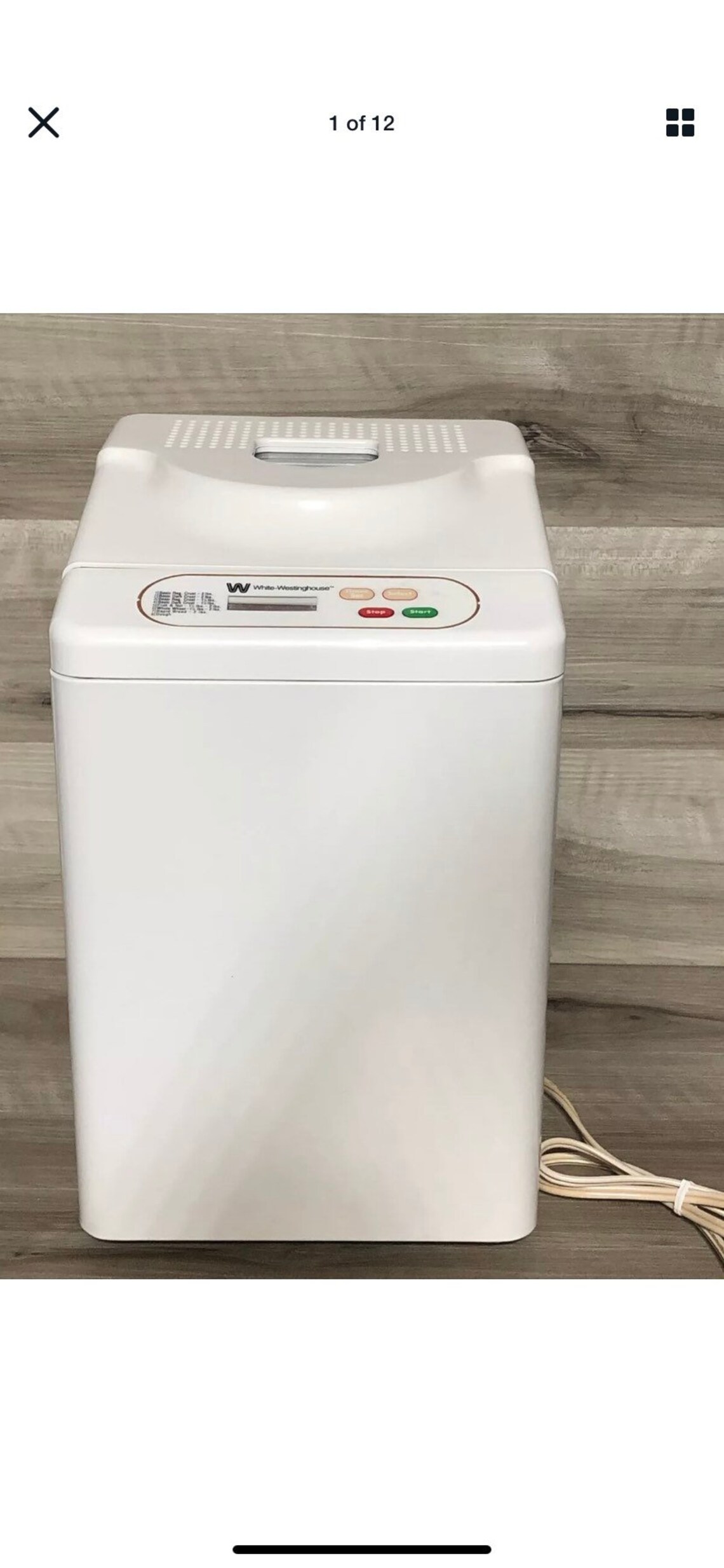 White Westinghouse WWTR442 Bread Maker Machine 2 lb Loaf Etsy