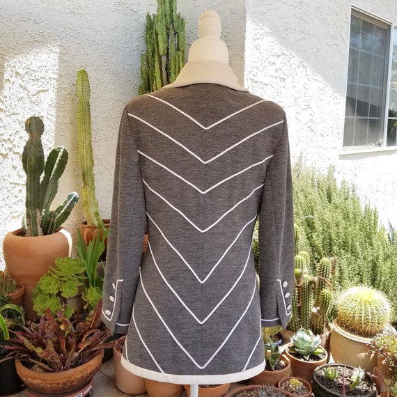 Lilli Ann Knit Chevron Stripe Jacket | Mod | 60s - image 2