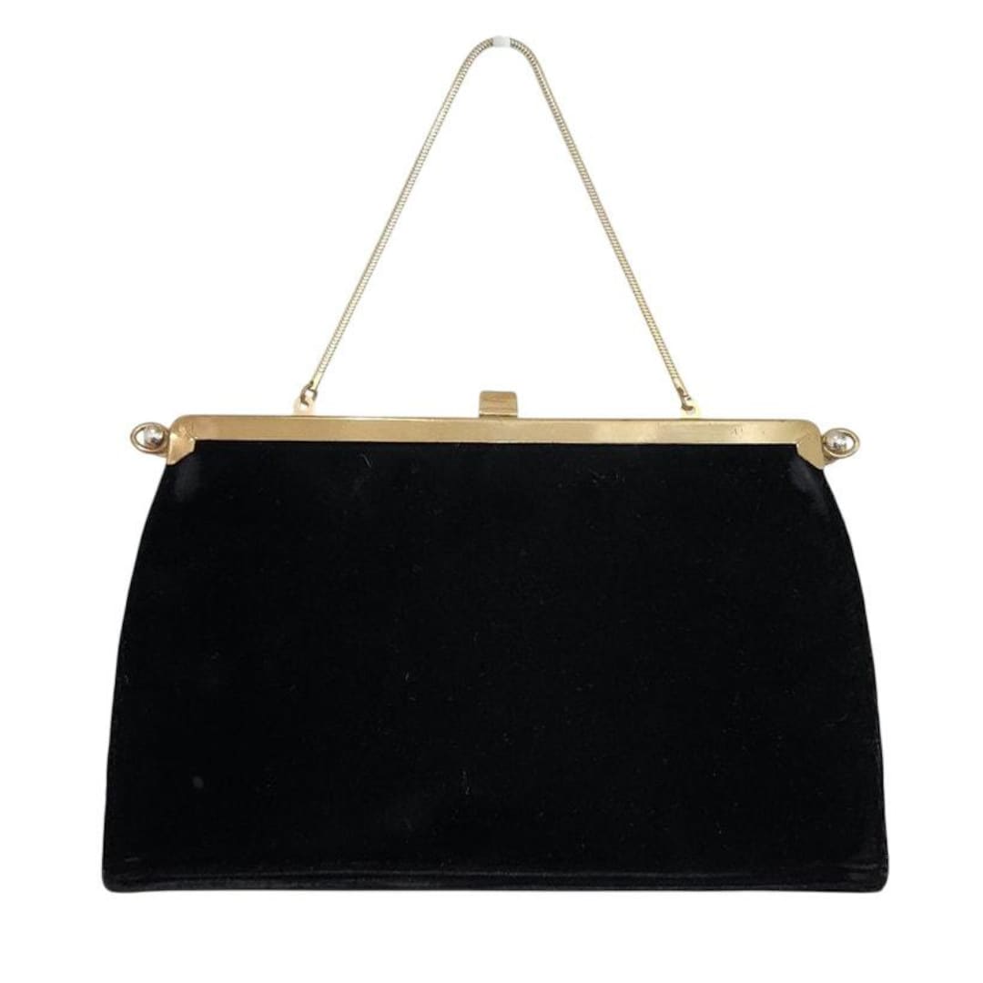 Lowy Mund Convertible Evening Bag 1940s-50s, Black Velvet