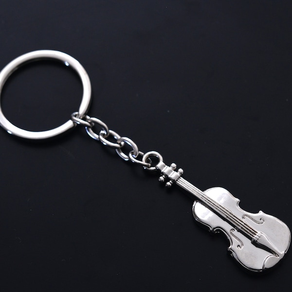 Silver Violin or Viola Keychain Perfect music Gift