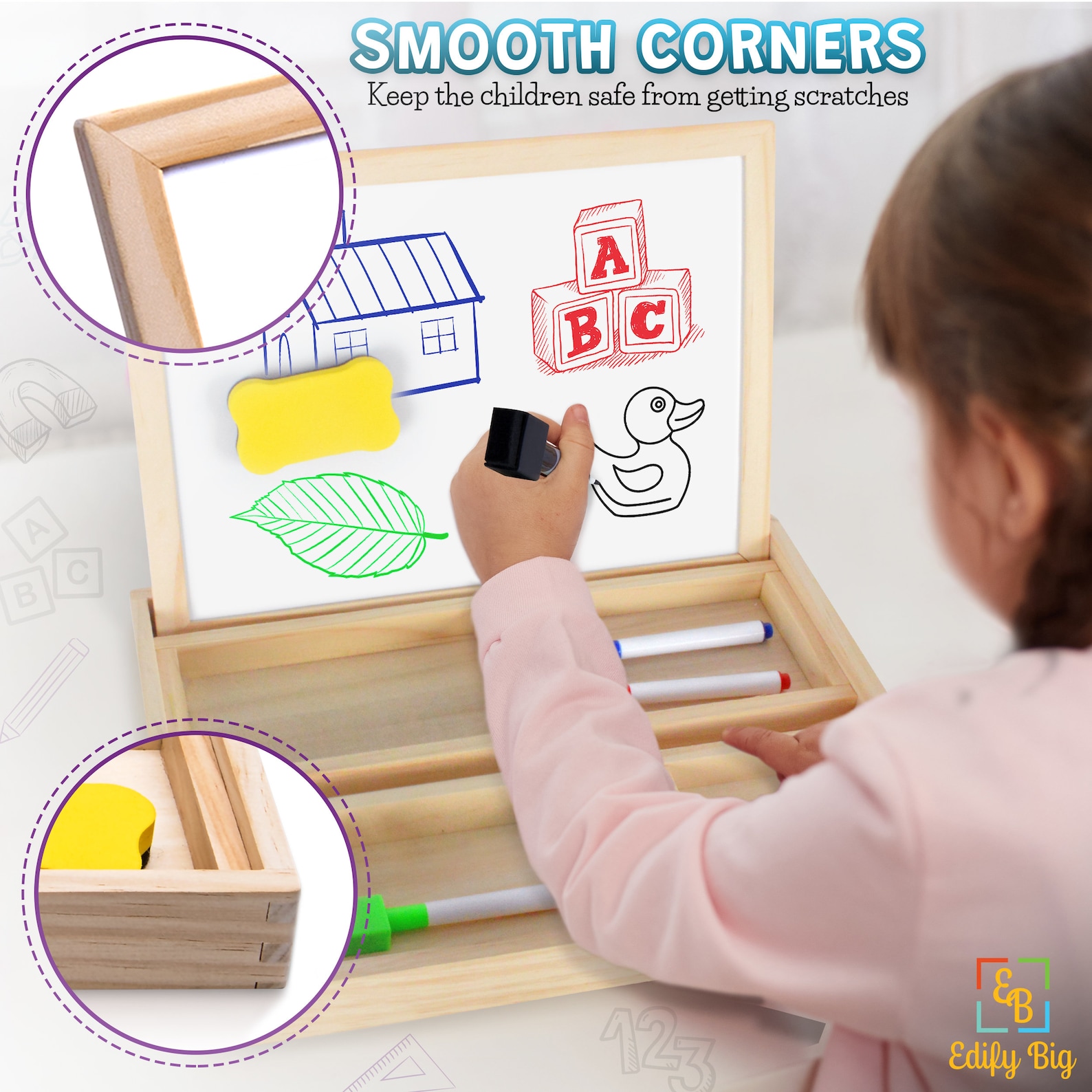 Small Dry Erase Board for Kids Portable DoubleSided White Etsy