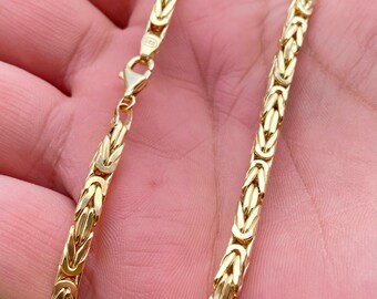 14K Byzantine Gold Chain 4mm Thickness 