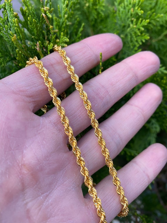 Gold Rope Chain Necklace 14K Gold Rope 