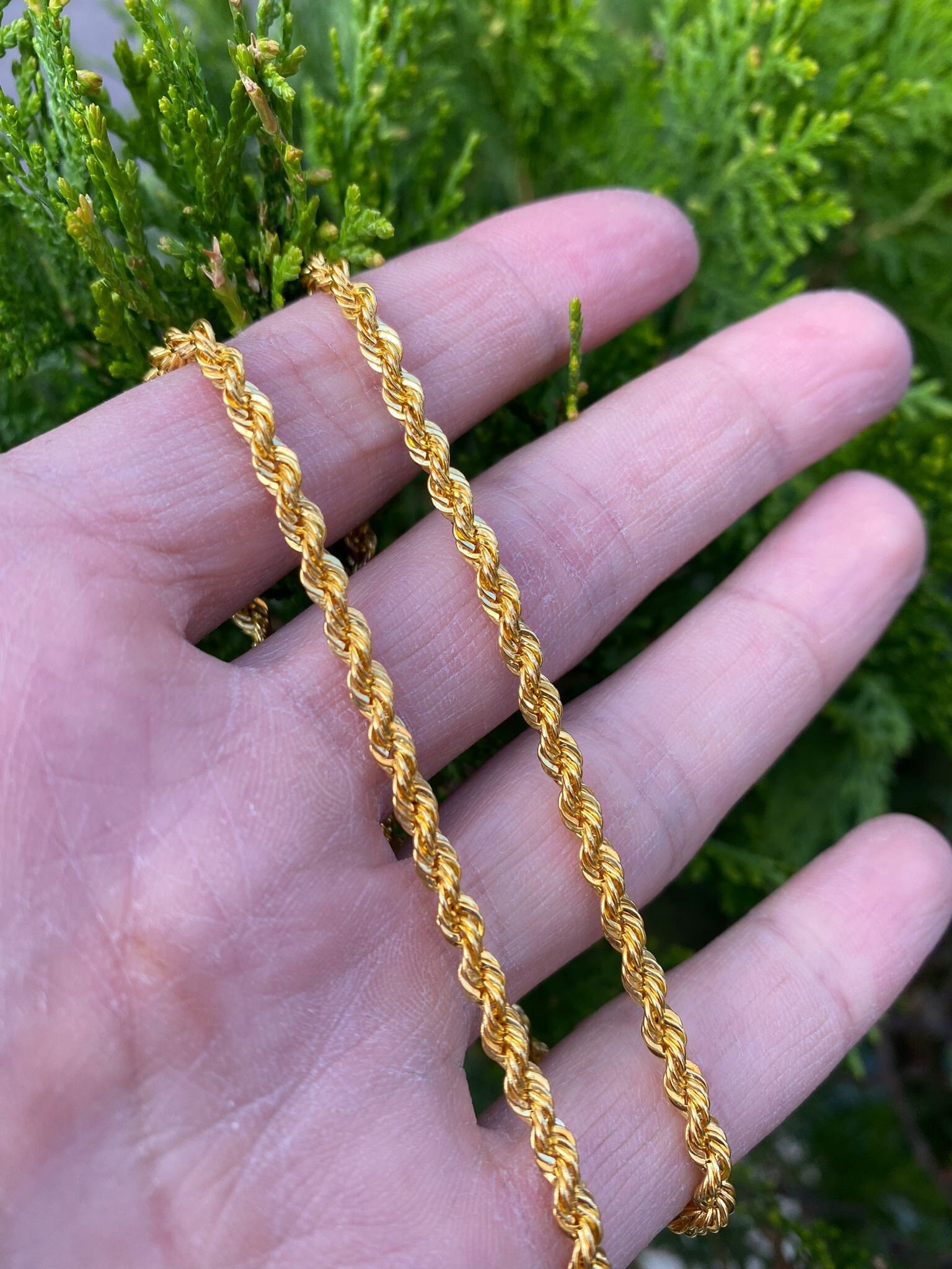 Gold Rope Chain Necklace 14K Gold Rope 