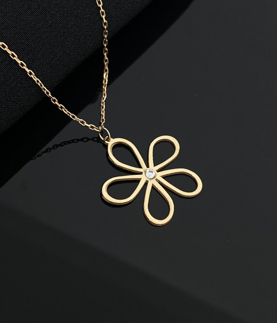 Four Leaf Clover Flower Necklace - Gold and Rose Gold Rose Gold