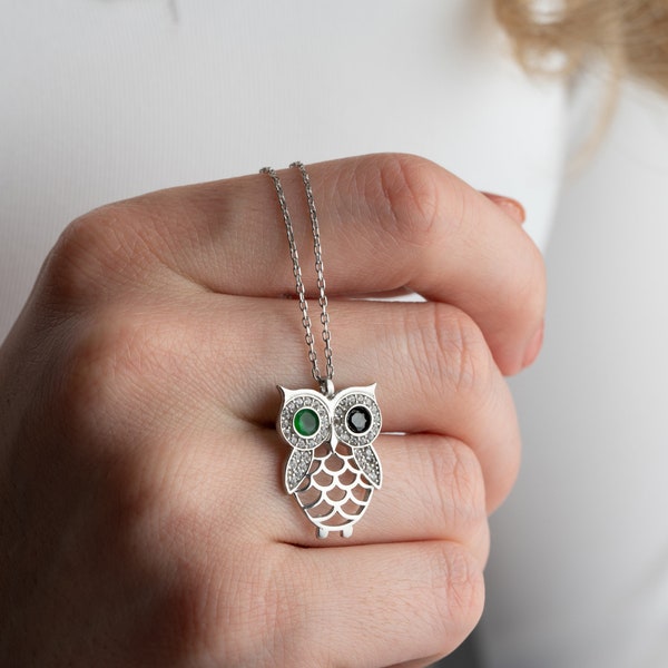 Owl Charm Necklace Etsy