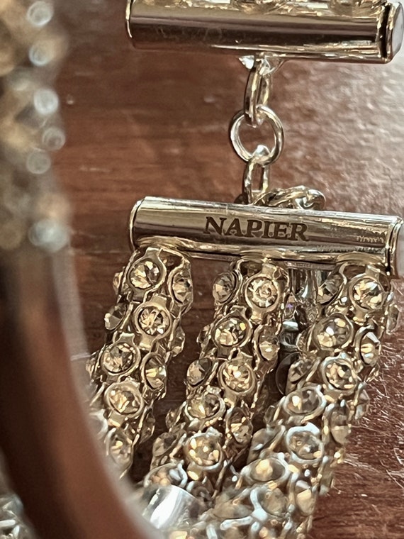 NAPIER triple-strand silvertone coil flex bracele… - image 5