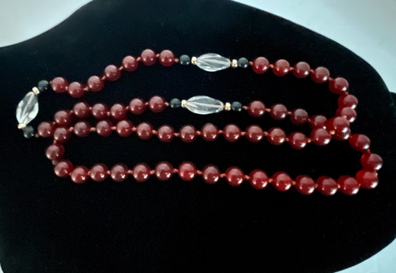 Carnelian and red agate necklaces, choice of 3, e… - image 7
