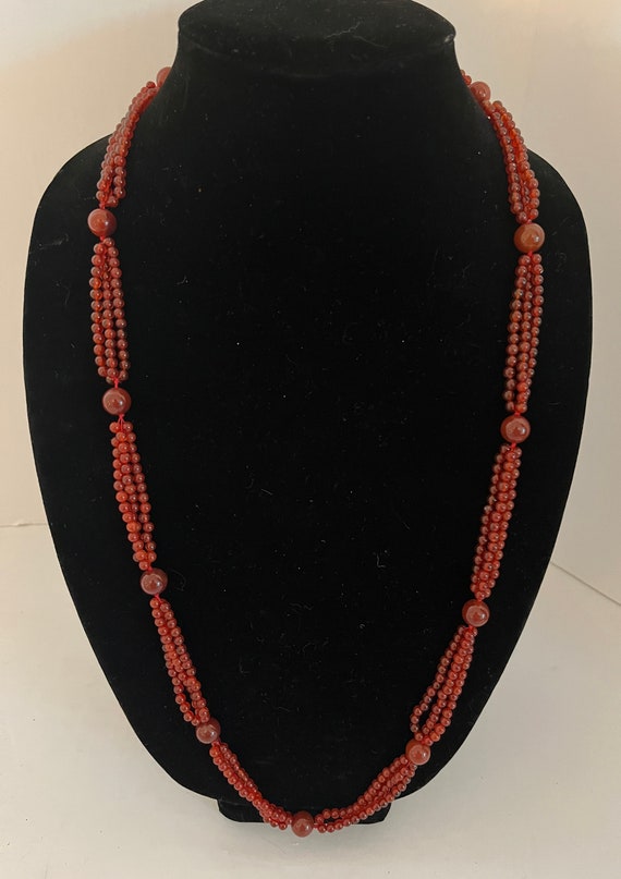 Carnelian and red agate necklaces, choice of 3, e… - image 2