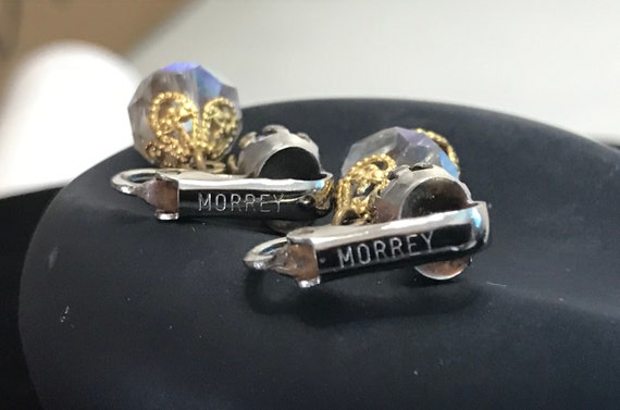 Elizabeth Morrey vintage crystal dangle earrings.… - image 3