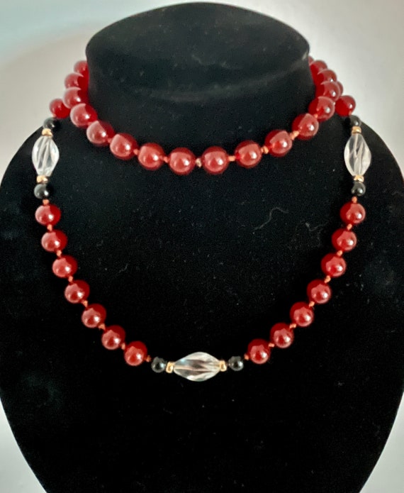 Carnelian and red agate necklaces, choice of 3, e… - image 6