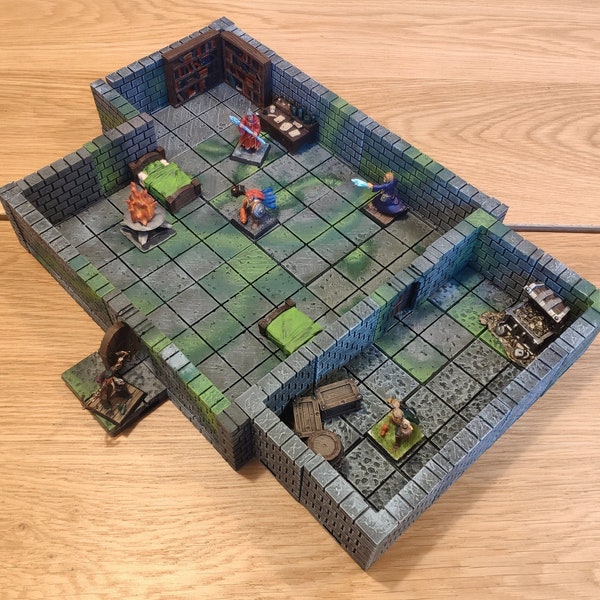 Dungeon Tiles Cut Stone Set 1 • Tabletop Terrain • Dungeons & Dragons Map • Openforge • Stein Verlies - Kerker - Raum • RPG