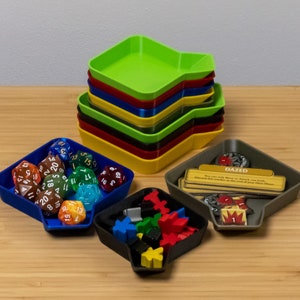 Stackable Board Game Trays • Organize game tokens, dice and all others bits and pieces for board games • storage accessory