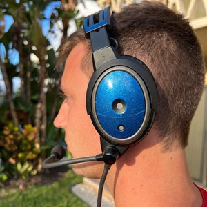 Bose A-20 Aviation Headset Graphics STYLE 6 Glitter | Bose A-20 Headphone Stickers | Pilot Headset Skin | Headphone ID Tag | GuruPilot