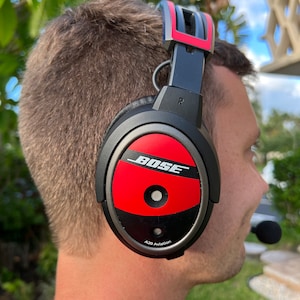 Bose A-20 Aviation Headset Graphics STYLE 4 | Color Block Bose A-20 Headphone Skin | Pilot Headset Skin | Headphone ID Tag | GuruPilot