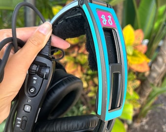 Gráficos para auriculares de piloto Bose A-20 Bloque de color ESTILO 2/Funda para auriculares Bose A-20/Etiqueta de identificación para auriculares/Etiqueta adhesiva para auriculares/GuruPilot
