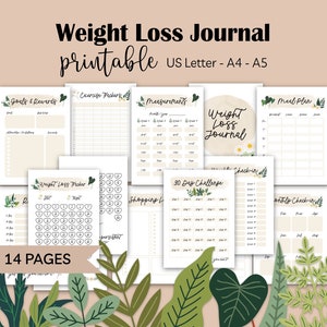 Printable Weight Loss Journal 100 Lbs/kg Loss Tracker Chart - Etsy