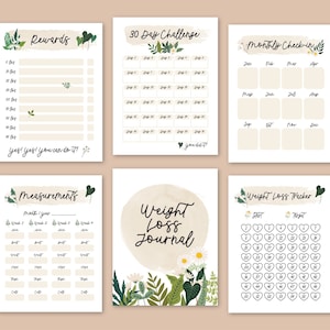 Afdrukbaar gewichtsverliesdagboek 100 pond/kg verliestrackergrafiek, fitness en zelfzorg, gewicht in doelplanner afdrukbare PDF - digitale download