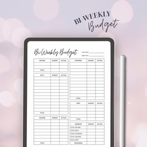 Printable Bi-Weekly Budget Planner, Fillable Biweekly Paycheck Budget Tracker, Budget Binder Template, Printable PDF - Digital Download