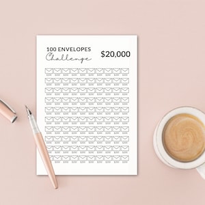 25K Saving Challenge l 100 Envelope Challenge for 25000 Savings, Printable 100 Day Money Saving Challenge Tracker Chart - Digital Download image 7