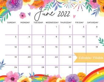 calendar june 2018 etsy