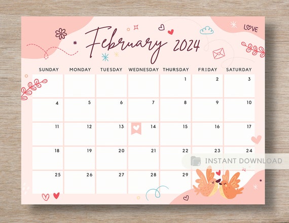 February 2024 Calendar Printable Pdf Download Chrome Filia Jerrine