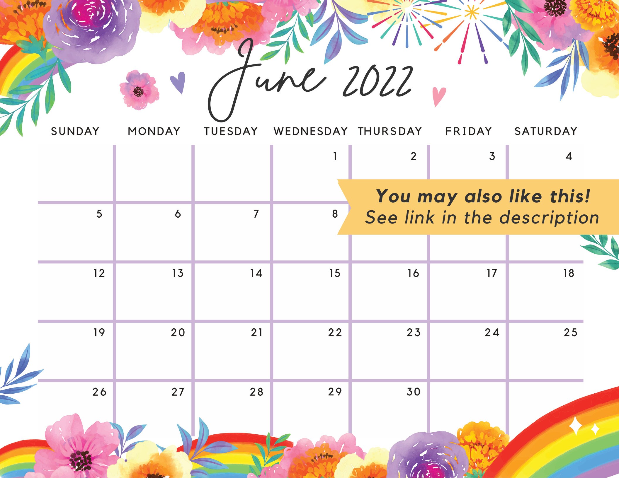 July 2022 Calendar Independence Day Patriotic 4Th Of July Us | Etsy