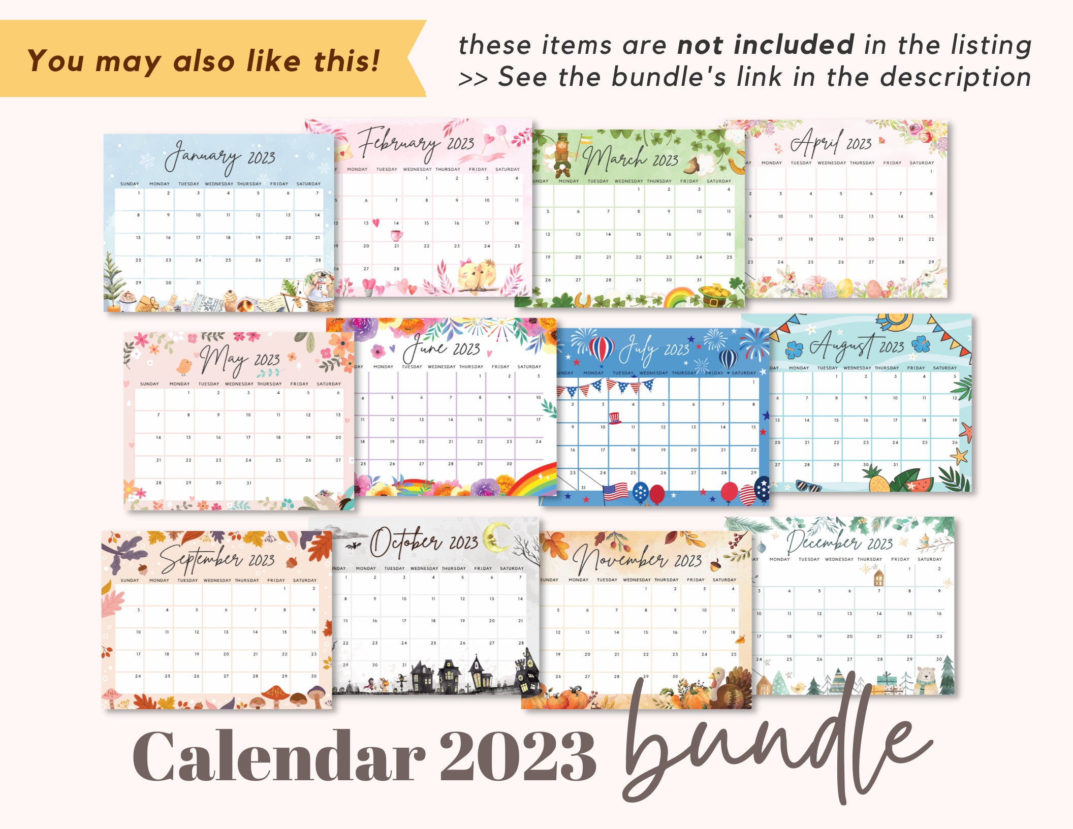 Editable January 2023 Calendar Peaceful Winter Houses Small - Etsy