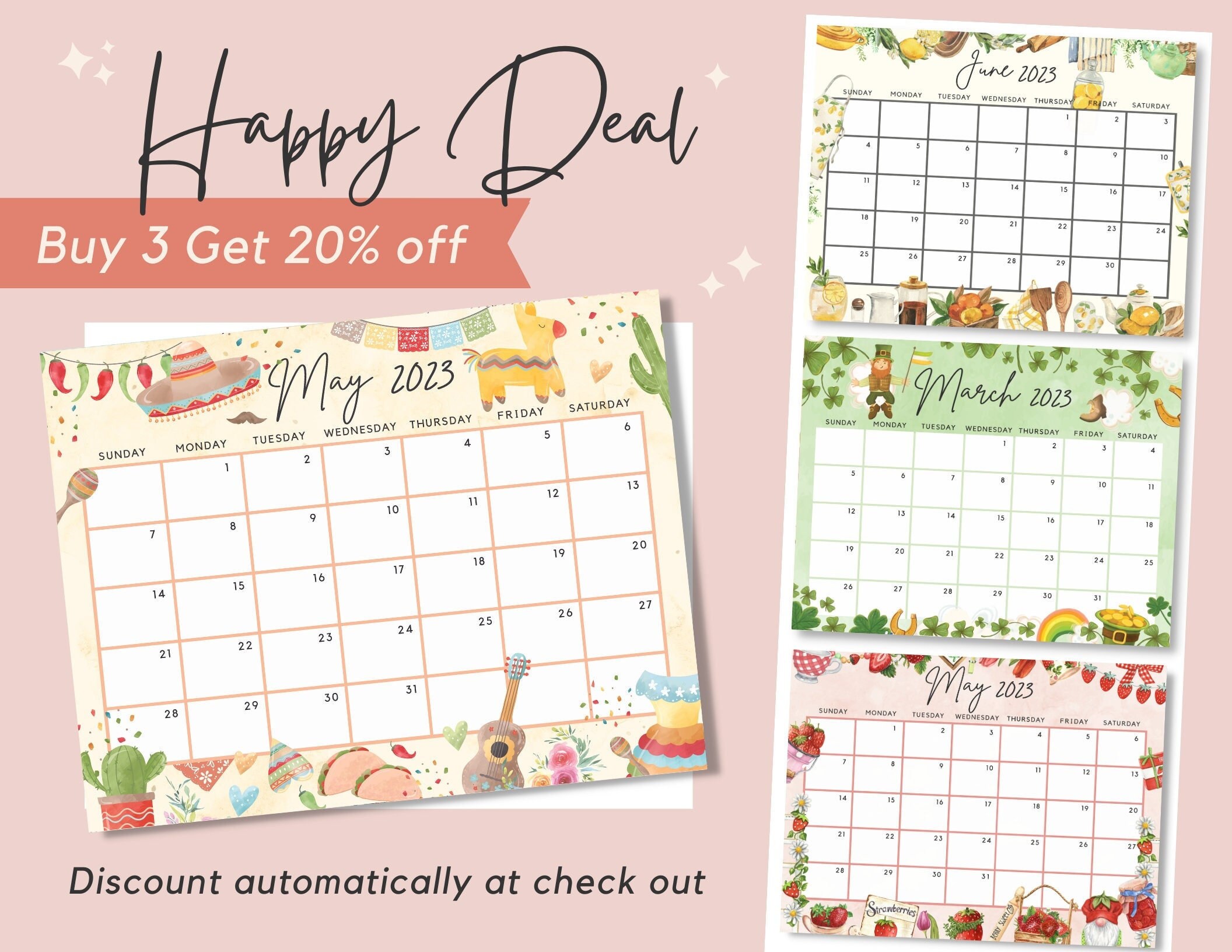 January 2024 Calendar Printable Planner Beautiful Vintage - Etsy