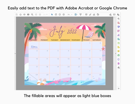 july 2022 calendar printable summer planner calendar cute pink etsy