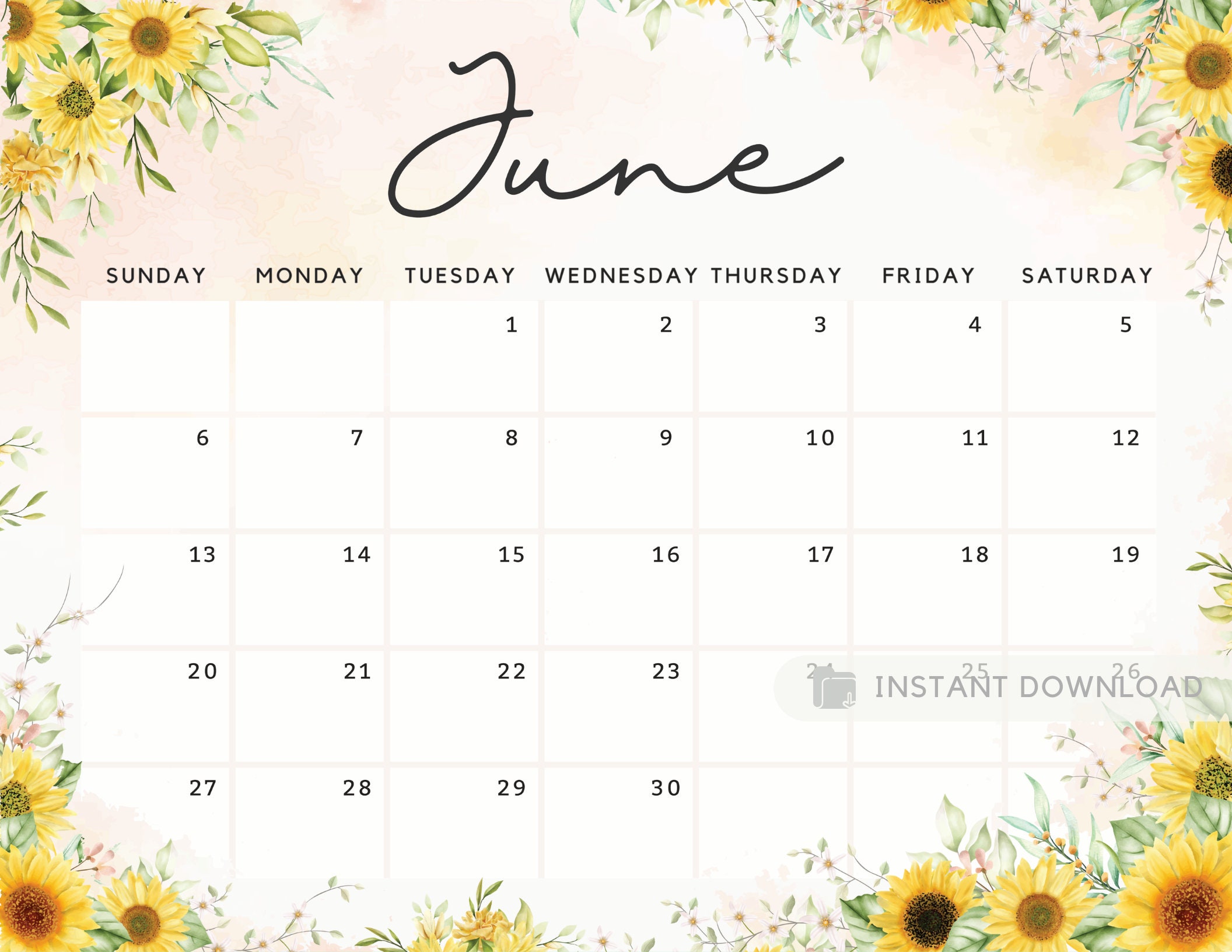 Cute Free Printable June 2021 Calendar Saturdaygift Images