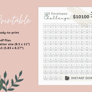 challenge saving envelopes 10k printable