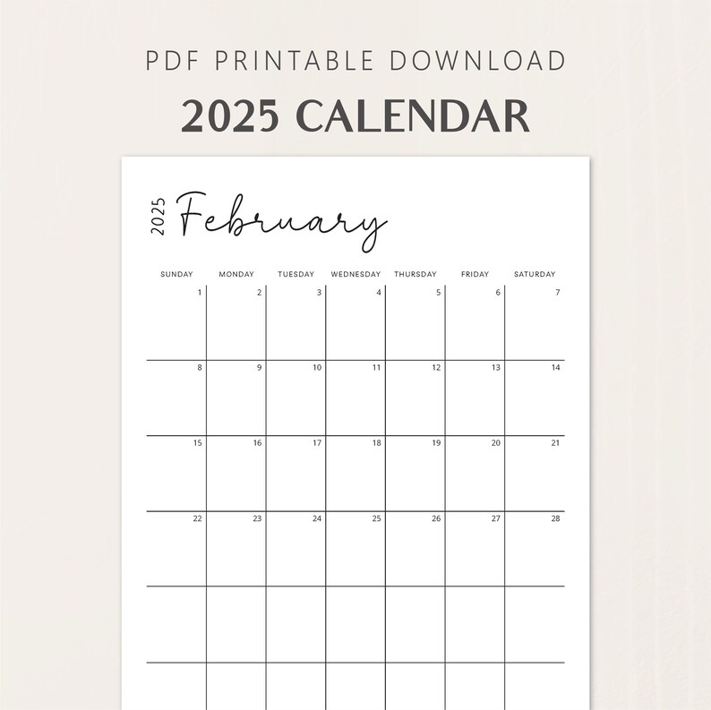 2025 Calendars PORTRAIT Blank Monthly Planner Fillable 8.5x11 Monday