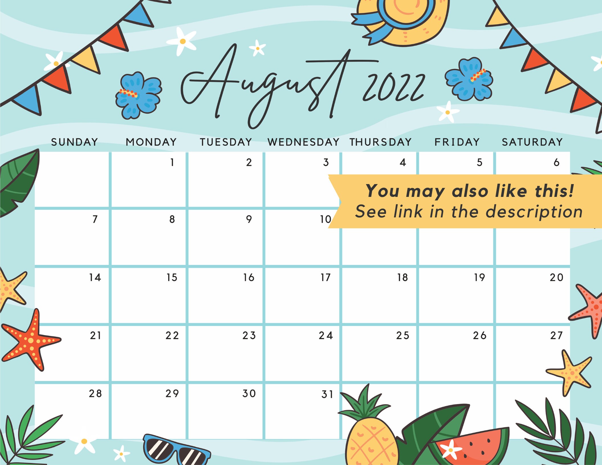 July 2022 Calendar Independence Day Us Patriotic 4Th Of July | Etsy