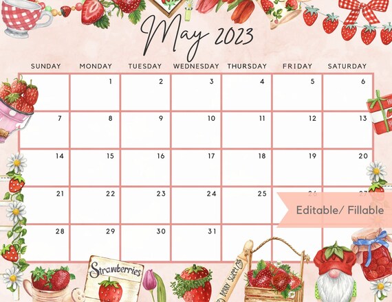 cute-may-2023-calendar-strawberry-gnome-sweet-spring-may-23-etsy