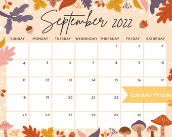 september calendar etsy