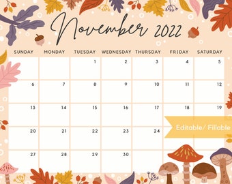 November Calendar | Etsy