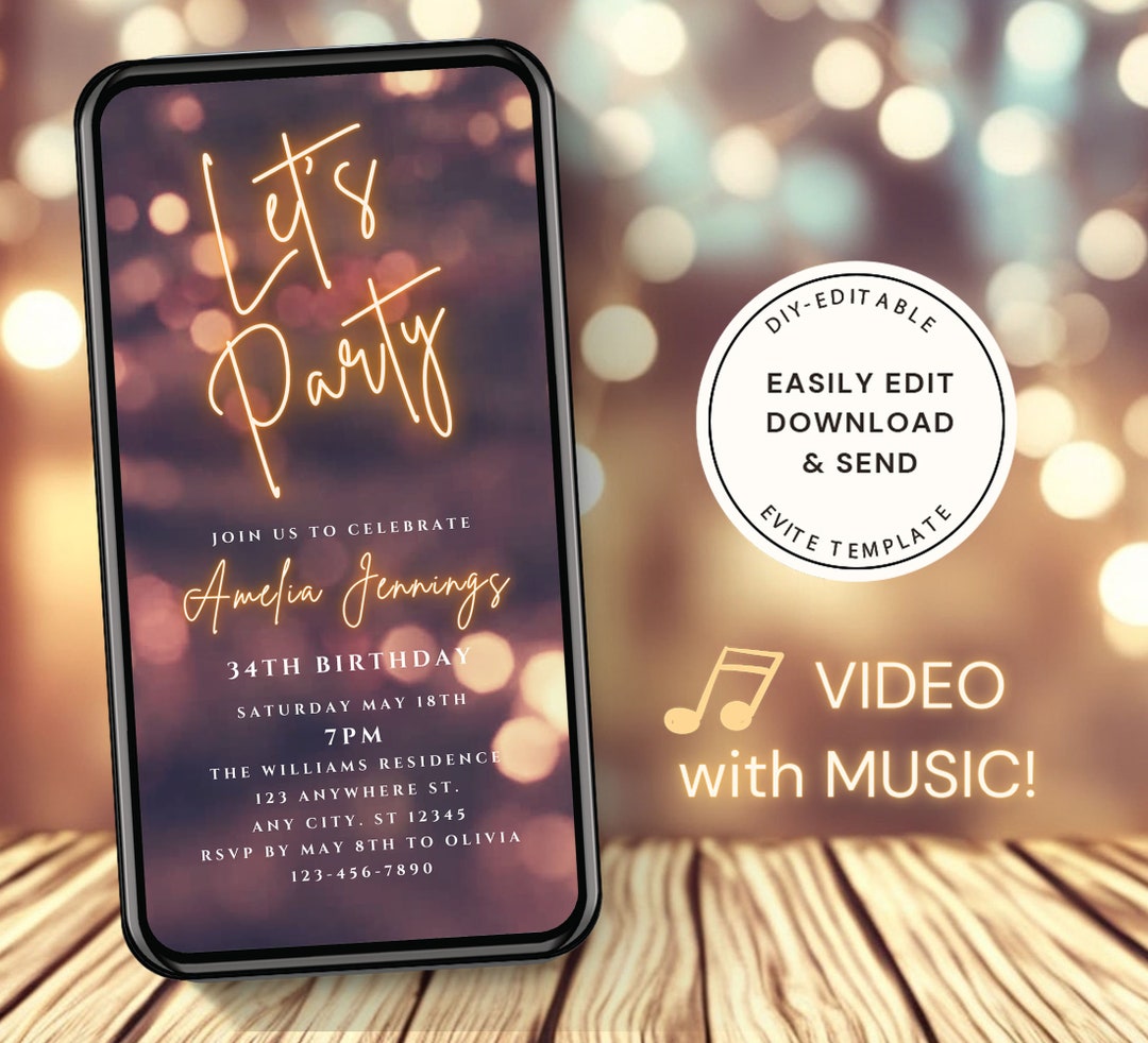 Dancing Vintage Light Invite for Any Party Events, Celebrate Retirement ...