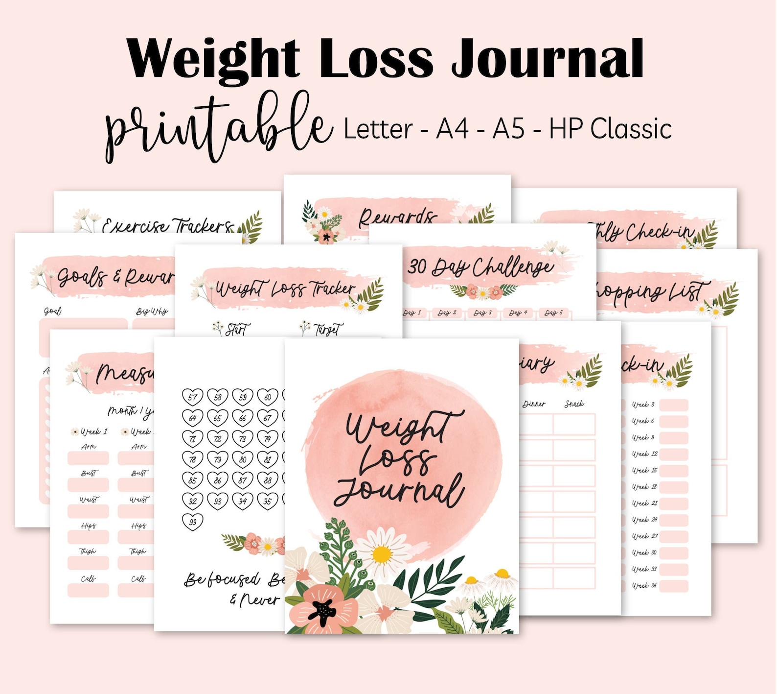 Weight Loss Journal 100 Lbs/kg Loss Tracker Chart Fitness & Etsy UK