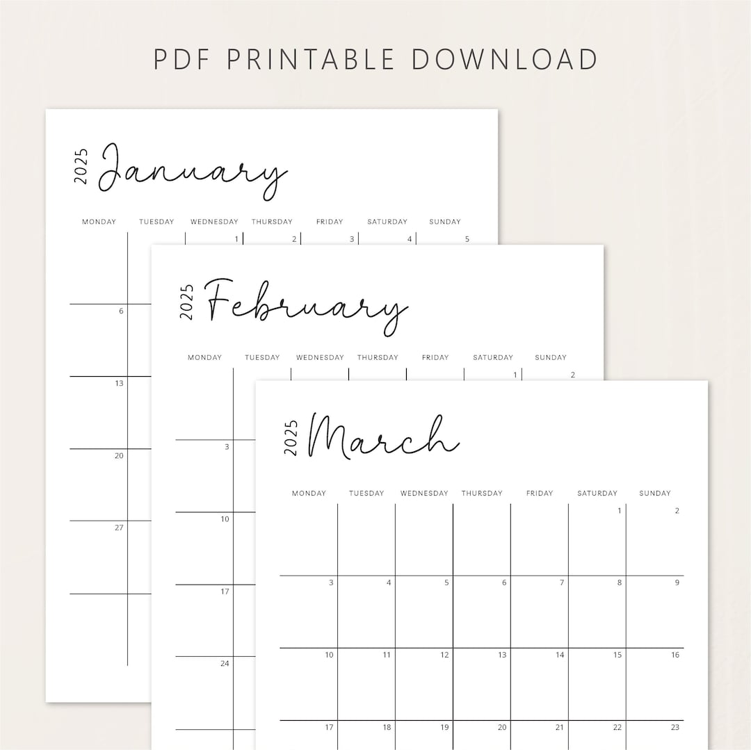 2025 2026 PORTRAIT Calendars Monthly Academic Midyear Planner 8.5x11